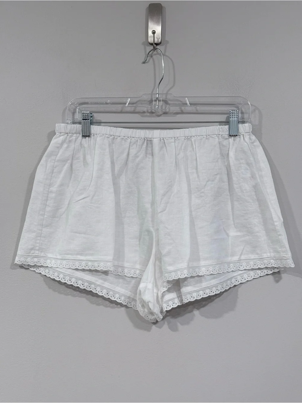 J. Crew White Lace-Trim Cotton Pajama Set